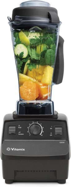 Vitamix 5200 blender filled with fresh fruits and vegetables