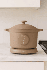 Our Place Dream Cooker 6-Quart Multicooker on a modern kitchen countertop