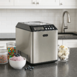 Whynter Ice Cream Maker ICM-201SB stainless steel on kitchen countertop