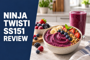 Thick berry smoothie bowl and smoothie for the Ninja TWISTi SS151 review