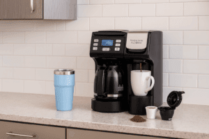 Hamilton Beach FlexBrew coffee maker on modern kitchen countertop