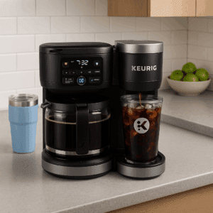 Keurig K-Duo hot and iced coffee maker with carafe and tumbler