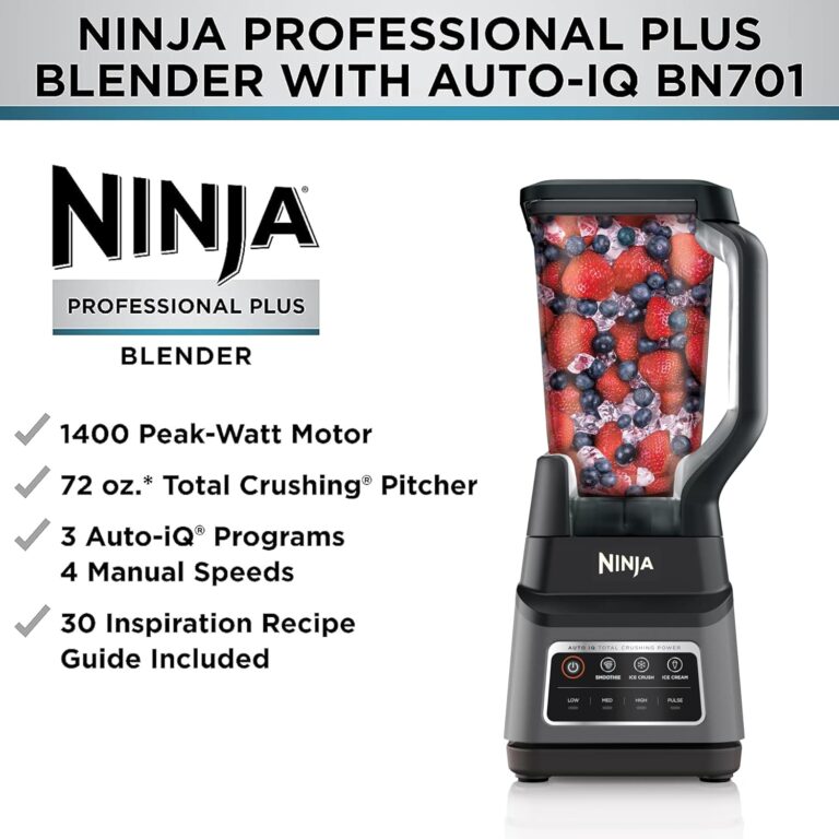 Ninja BN701 countertop blender with Auto-iQ programs compared to Ninja BN751 Professional Plus DUO blender