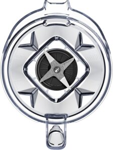Top-down view of Vitamix A2500 blender blade and container interior for cleaning reference