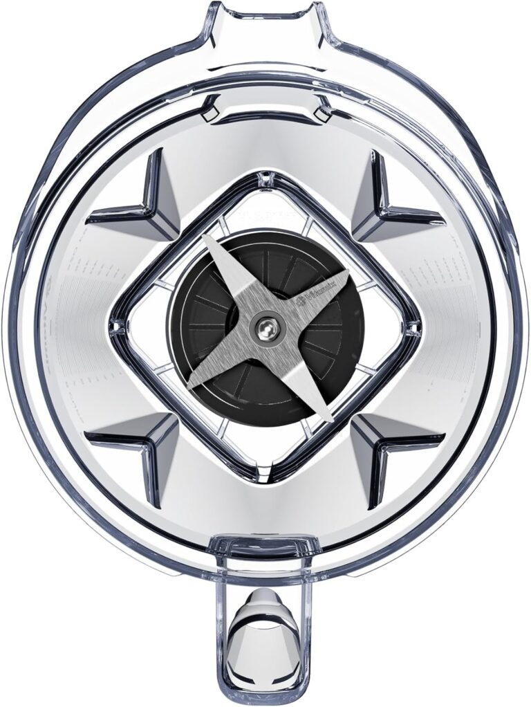 Top-down view of Vitamix A2500 blender blade and container interior for cleaning reference
