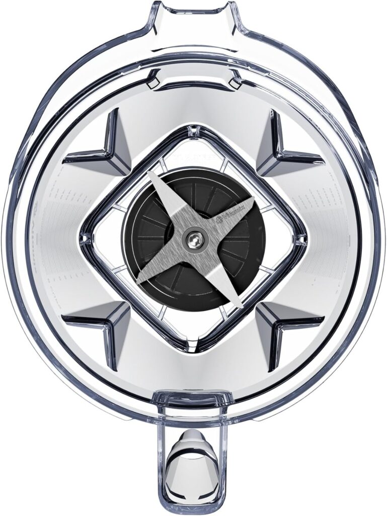 Top-down view of Vitamix A2500 blender blade and container interior for cleaning reference