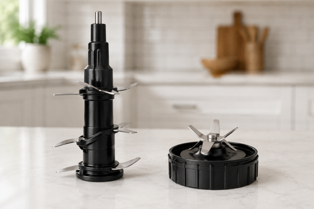 Stacked pitcher blade and personal-cup blade assemblies for the Ninja BL660