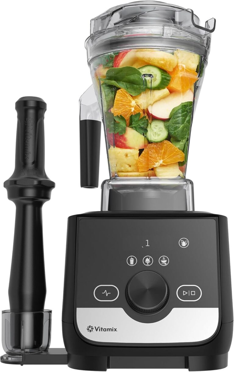 Vitamix Ascent X3 Blender in shadow black color blending smoothie on kitchen counter