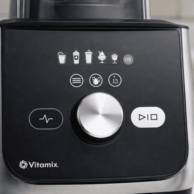Vitamix Ascent X5 control panel with smart presets dial pulse and start stop buttons