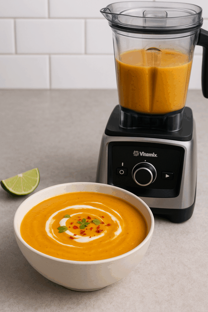 Sweet Potato Coconut Curry Soup Vitamix Ascent X2 Blender