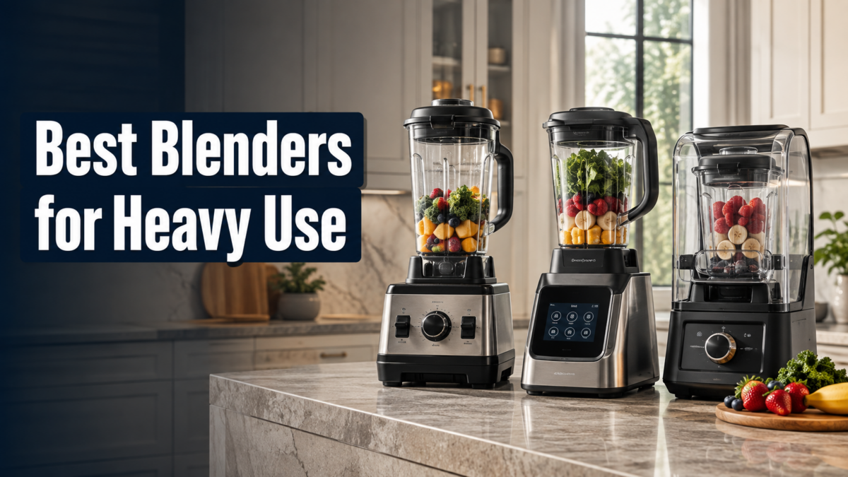 high-performance blenders for heavy daily use arranged on a modern kitchen counter